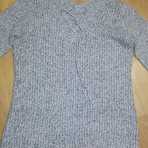 Grey/black tie up shirt